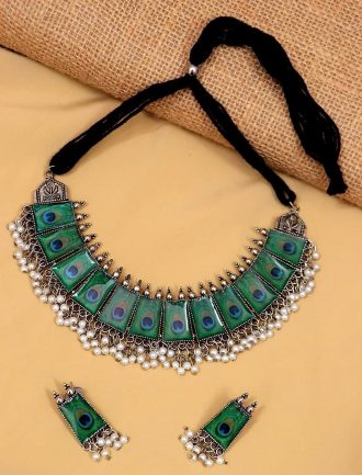 Agaas Enterprises Oxidised Silver Color Jewellery Set | women jewellery set - Image 3