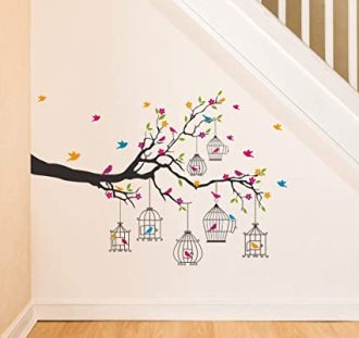 Solimo Wall Sticker for Living Room (Birdie House, Ideal Size on Wall - 133 cm x 90 cm), PVC Vinyl - Image 2