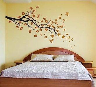 WallDesign Petal Burst Wall Sticker - Copper Flowers Nature Branch - Home Decor for Living Room, Kids, Bedroom - Metallic Painted Look - Image 2