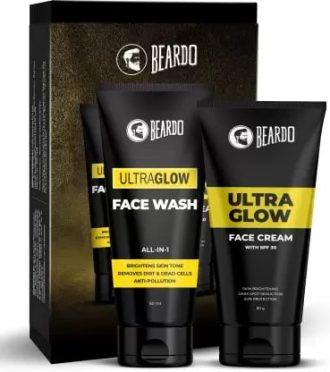 BEARDO Ultraglow Face Wash, 50ml and Ultra Glow Face Cream, 60gm Gift Set ( MITRA Unique) (Pack of 2)  (2 Items in the set)