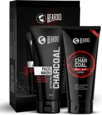 BEARDO Charcoal Face Wash, 50 ml and Charcoal Peel Off Mask, 50 ml Gift Set Kit (Pack of 2)  (2 Items in the set)