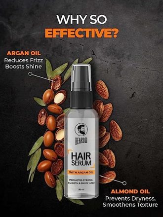 Beardo Hair Serum | Serum for men | Serum for hair smoothing | Argan Oil & Almond Oil | Adds Shine | Daily use| For All Hair Types | Frizz free hair | 50 ml - Image 5