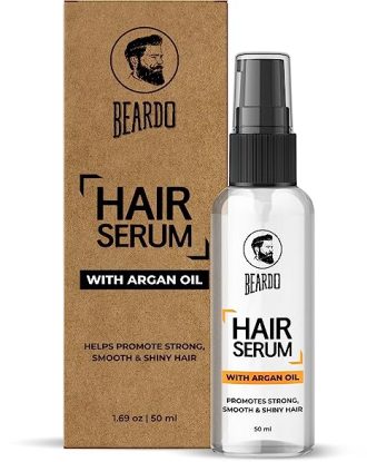 Beardo Hair Serum | Serum for men | Serum for hair smoothing | Argan Oil & Almond Oil | Adds Shine | Daily use| For All Hair Types | Frizz free hair | 50 ml