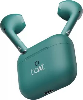 boAt Airdopes Alpha with 35 HRS Playback, 13mm Drivers, Dual Mics ENx & Beast Mode Bluetooth Headset  (Dark Cyan, In the Ear)