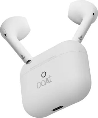 boAt Airdopes Alpha with 35 HRS Playback, 13mm Drivers, Dual Mics ENx & Beast Mode Bluetooth Headset  (Swedish White, In the Ear)