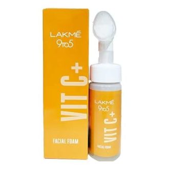 Lakme 9to5 Vitamin C+ Mild Facial Foam | 100% Soap-Free | Effectively Cleanses, Removes Oil, Impurities & Dirt | For Normal, Dry, Oily, Sensitive & Combination Skin|150ml