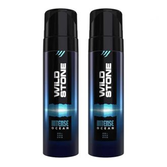 Wild Stone Intense Ocean No Gas Deo, Long Lasting Body Deodorants for Men, Pack of 2 (120ml each)