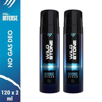 Wild Stone Intense Ocean No Gas Deo, Long Lasting Body Deodorants for Men, Pack of 2 (120ml each) - Image 2