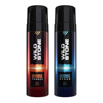 Wild Stone Intense Trance and Ocean No Gas Deodorants for Men, Pack of 2 (120ml each)