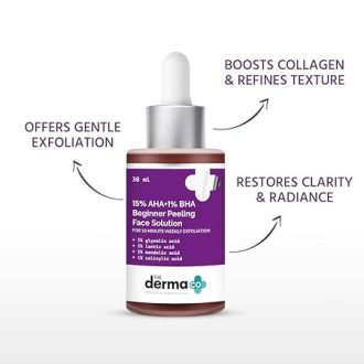 The Derma Co 15% AHA + 1% BHA Beginner Repairing, Radiant Skin, Exfoliating, Removes Impurities Face Peeling Solution for 10-Minute Weekly Exfoliation - 30ml(dermaco) - Image 5