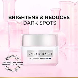 L'Oreal Paris Glycolic Bright Glowing Night Cream, 15ml |Overnight Brightening Cream with Glycolic Acid that Visbily Minimizes Spots & Reveals Glowing skin - Image 2