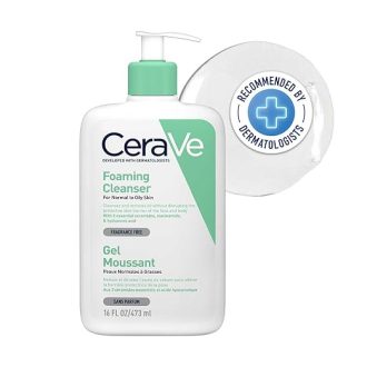 CeraVe Foaming Cleanser For Normal To Oily Skin (473ml) - Dermatologist-Developed Facewash | Non-Comedogenic And Fragrance-Free Cleansers For Acne-Prone Skin