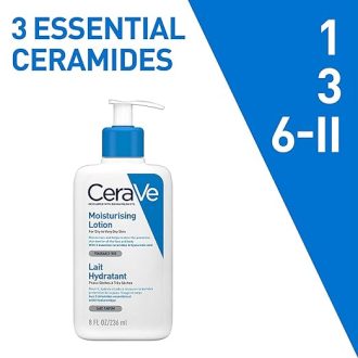 CeraVe Moisturizing Lotion For Dry Skin (236ml) - Formulated With 3 Essential Ceramides And Hyaluronic Acid | Non-Comedogenic, Oil Free And Fragrance-Free Body Lotion - Image 2