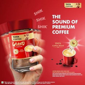 Tata Coffee Grand Premium Instant Coffee, 90g / 100g, Powder, Bag/Pouch, With Flavour Locked Decoction Crystals, Flavoured Soluble Coffee Powder, Rich Aroma & Great Taste - Image 4