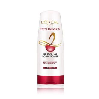 L'Oreal Paris Total Repair 5 Conditioner For Damaged Hair | Powered by Keratin XS Technology| Fights 5 Signs of Hair Damage- Frizz, Breakage, Dryness, Stiff Hair, and Split ends | 386ml