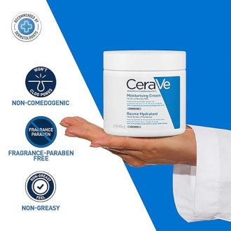 CeraVe Moisturizing Cream For Dry To Very Dry Skin (454g) - Formulated with 3 Essential Ceramides And Hyaluronic Acid | Non-Comedogenic Moisturizer For Face - Image 2