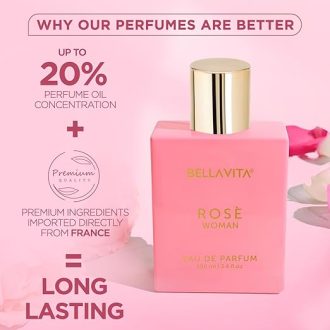 Bella Vita Luxury Rose Woman Eau De Parfum Perfume for Women with Black Currant, Vanilla, Jasmine|Floral & Sweet EDP Long Lasting Fragrance Scent 100 ML - Image 3