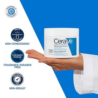 CeraVe Moisturizing Cream For Dry To Very Dry Skin (340gm) - Formulated with 3 Essential Ceramides And Hyaluronic Acid | Non-Comedogenic Moisturizer For Face - Image 4