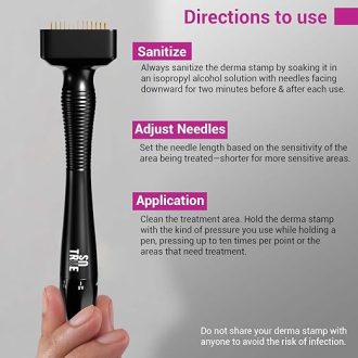 Sotrue Derma Stamp for Hair Growth | Titanium Coated Adjustable Needles 0.25mm to 3mm | 140 Microneedling Stamp for Skin Repair, Face, Hair & Beard Growth | Reduces Acne Scars | Safe & Effective To Use - Image 3