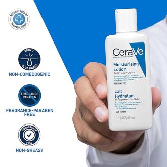 CeraVe Moisturizing Lotion For Dry Skin (88ml) - Formulated With 3 Essential Ceramides And Hyaluronic Acid | Non-Comedogenic, Oil Free And Fragrance-Free Body Lotion - Image 4