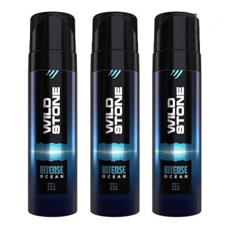 Wild Stone Intense Ocean No Gas Deo, Long Lasting Body Deodorants for Men, Pack of 3 (120ml each)