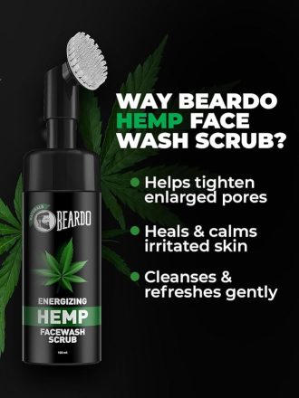 Beardo Natural Energizing Hemp Facewash Scrub for Men, 100 ml | With Soft Silicon Scrub for exfoliation & dead skin cell removal | With Hemp Seed Oil - Image 3