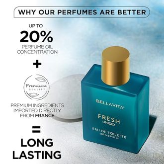 Bella Vita Luxury FRESH Unisex Eau De Toilette Perfume with Bergamot, Lavender,Ylang Ylang|Premium, Long Lasting Fresh Fragrance for Men & Women, 100ML - Image 3