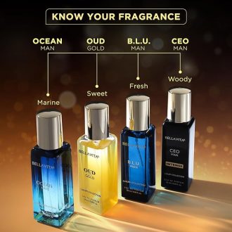 Bella Vita Luxury Collection Eau De Parfum Gift Set 4 x 20ml for Men & Women with OUD GOLD, OCEAN, B.L.U & CEO Man Perfume|Long Lasting EDP Fragrance Scent - Image 3