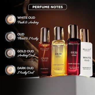 Bella Vita Luxury OUD Experience Eau De Parfum Gift Set 4 x 20ml for Men & Women, Premium Long Lasting EDP Perfume, Oudh Fragrance Scent - Image 4