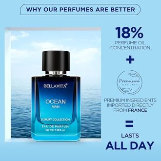 Bella Vita Luxury Men Ocean Aquatic Eau De Parfum With Marine, Orchid & Musk|Long Lasting Fresh Citrusy & Woody Edp Fragrance Scent Liquid Perfume,100 Ml - Image 2