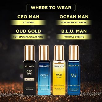 Bella Vita Luxury Collection Eau De Parfum Gift Set 4 x 20ml for Men & Women with OUD GOLD, OCEAN, B.L.U & CEO Man Perfume|Long Lasting EDP Fragrance Scent - Image 4