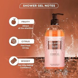 Bella Vita Luxury Glam Woman Body Wash Refreshing Shower Gel for Deep Cleansing, Hydrating, Moisturising, Softer & Smoother Skin with Aloe Vera 500 ml - Image 4