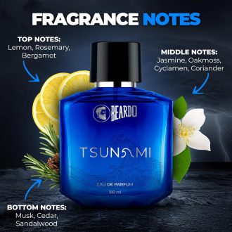 Beardo Perfume For Men - TSUNAMI, 100 ml | Intense Fresh - Marine Aromatic Notes | Strong Long Lasting Mens Perfume | EAU DE PARFUM Men|Ideal Gift For Men - Image 4