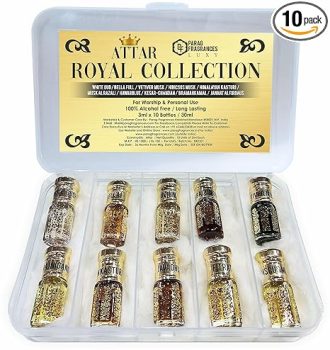 Parag Fragrances 10 in 1 Attars Pack/Best Attars Collection For Worship and Personal Use/Long Lasting Attar (Royal Collection) …