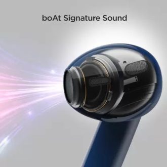 boAt Airdopes 100 with 50 Hours Playback, Quad Mics ENx Technology & Beast Mode Bluetooth Headset  (Sapphire Blue, In the Ear) - Image 6