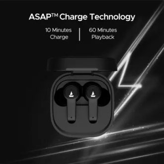 boAt Airdopes 411ANC with upto 17.5 Hours Playback and ASAP Charge Bluetooth Headset  (Black Storm, True Wireless) - Image 3