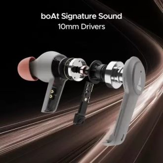 boAt Airdopes 411ANC with upto 17.5 Hours Playback and ASAP Charge Bluetooth Headset  (Grey Hurricane, True Wireless) - Image 3