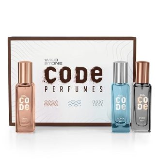 Wild Stone CODE Premium Perfume for Men, Pack of 3 (20ml each) | Perfume Gift Set for Men | Long Lasting Luxury Perfume | Birthday Gift for Him | Gift for Brother